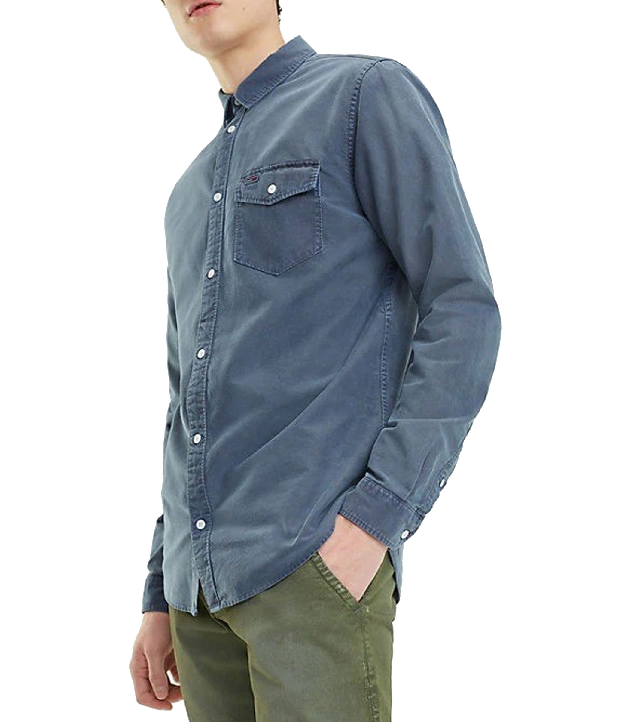Camicia Tommy Hilfiger Oxford washed in DM0DM06561 uomo jeans cotone