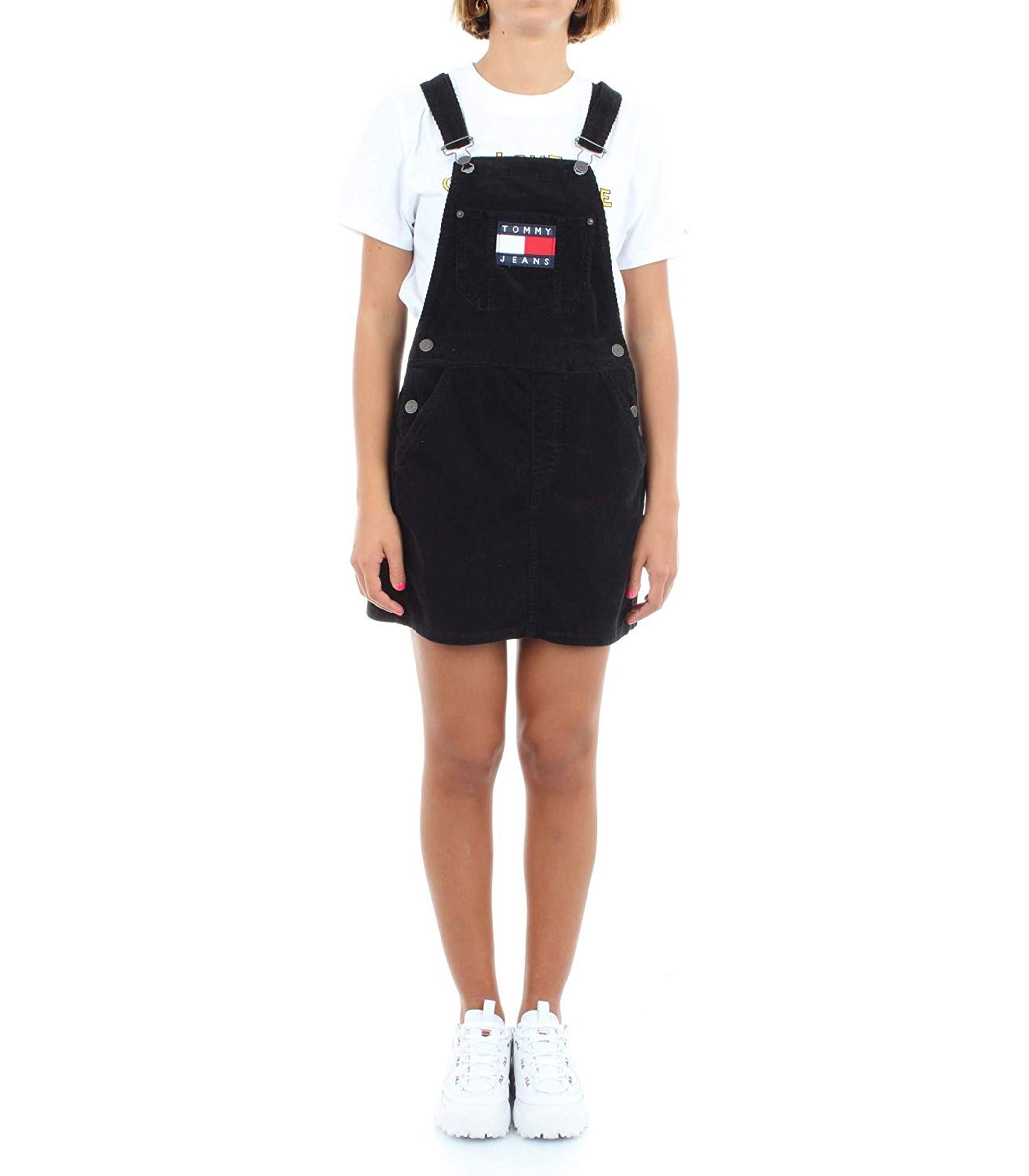 ABITO SALOPETTE TOMMY Hilfiger Jeans in cotone stretch da donna rif.  DW0DW07278 EUR 97,93 - PicClick IT