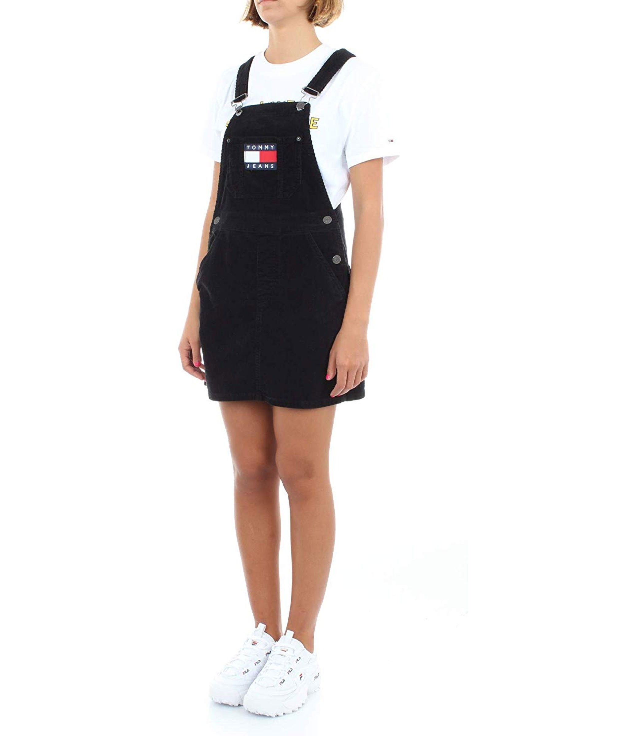 ABITO SALOPETTE TOMMY Hilfiger Jeans in cotone stretch da donna rif.  DW0DW07278 EUR 97,93 - PicClick IT