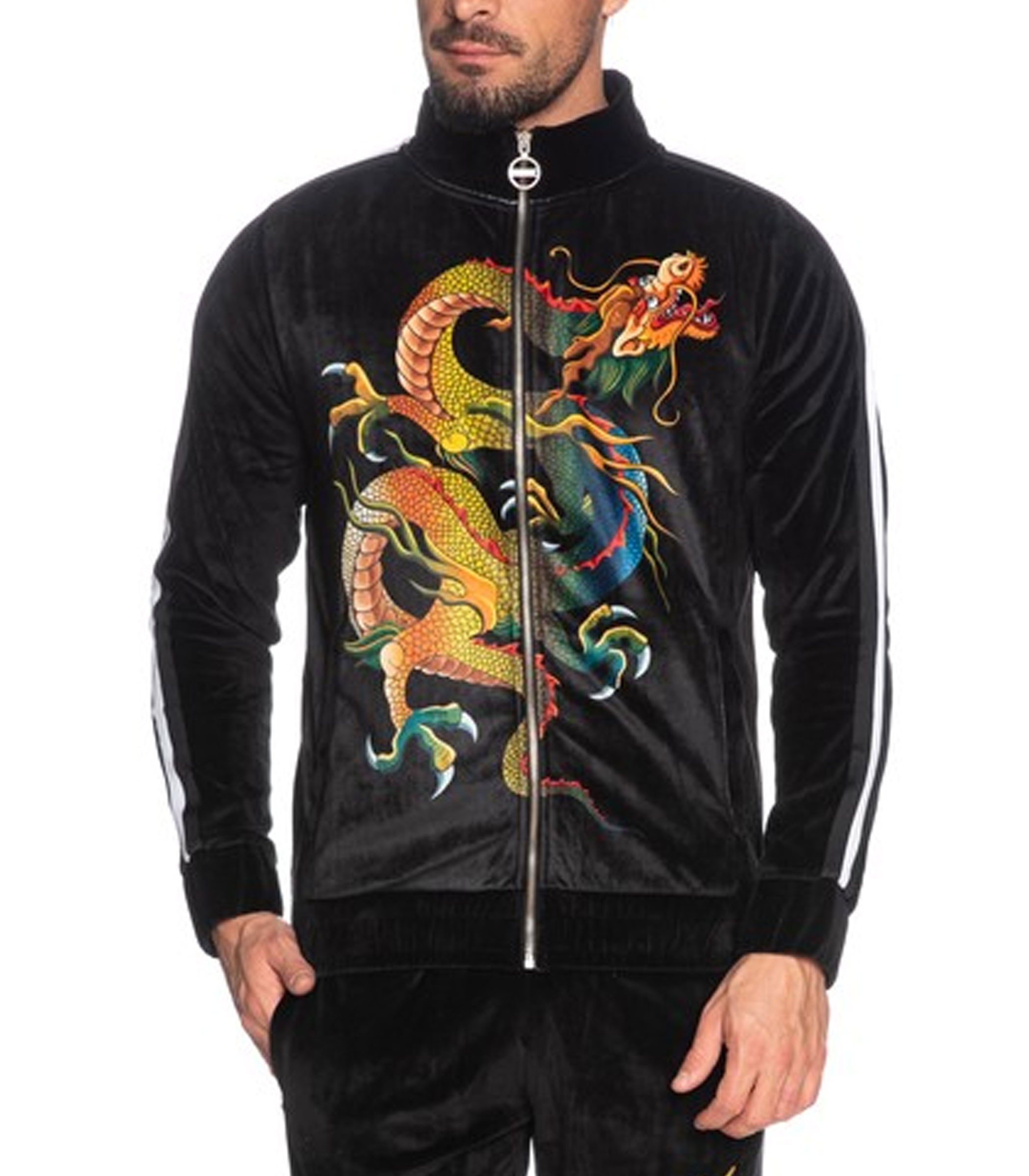 FELPA MINIMAL COUTURE in ciniglia con stampa dragone da uomo rif. U2175 EUR  62,93 - PicClick IT