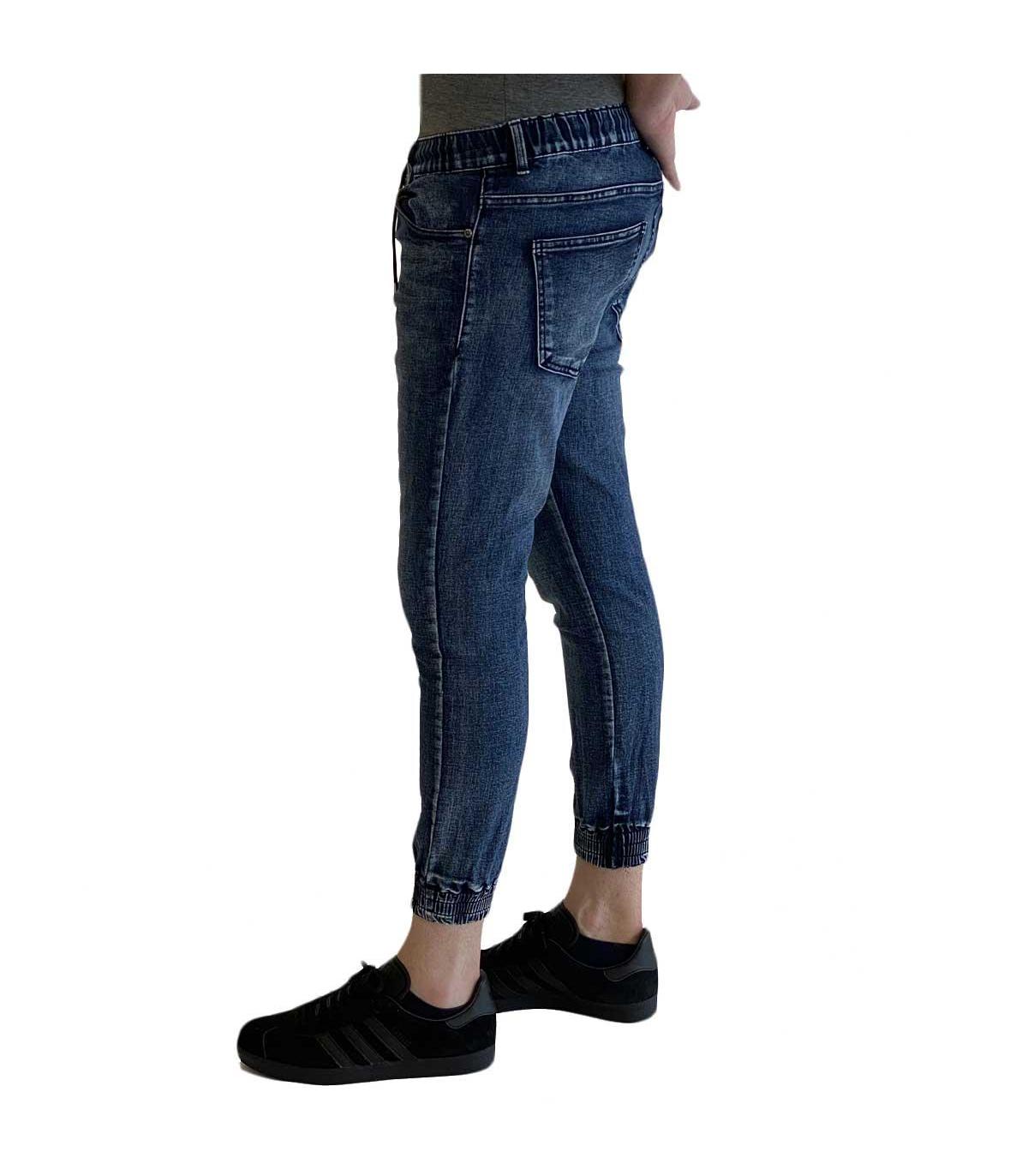 Jeans 5 tasche con elastico e laccio in vita primaverile da uomo rif. JK920K