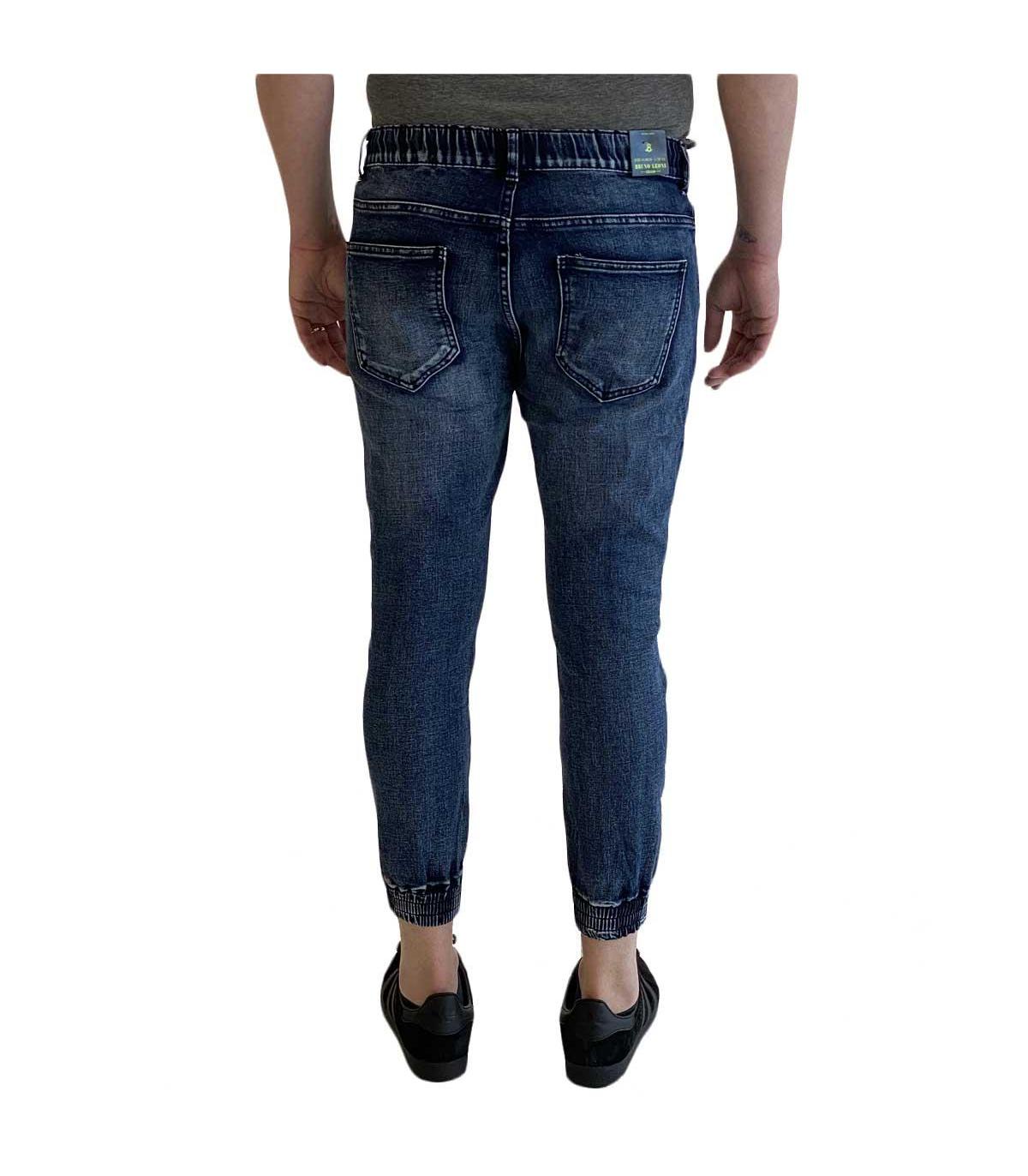 Jeans 5 tasche con elastico e laccio in vita primaverile da uomo rif. JK920K