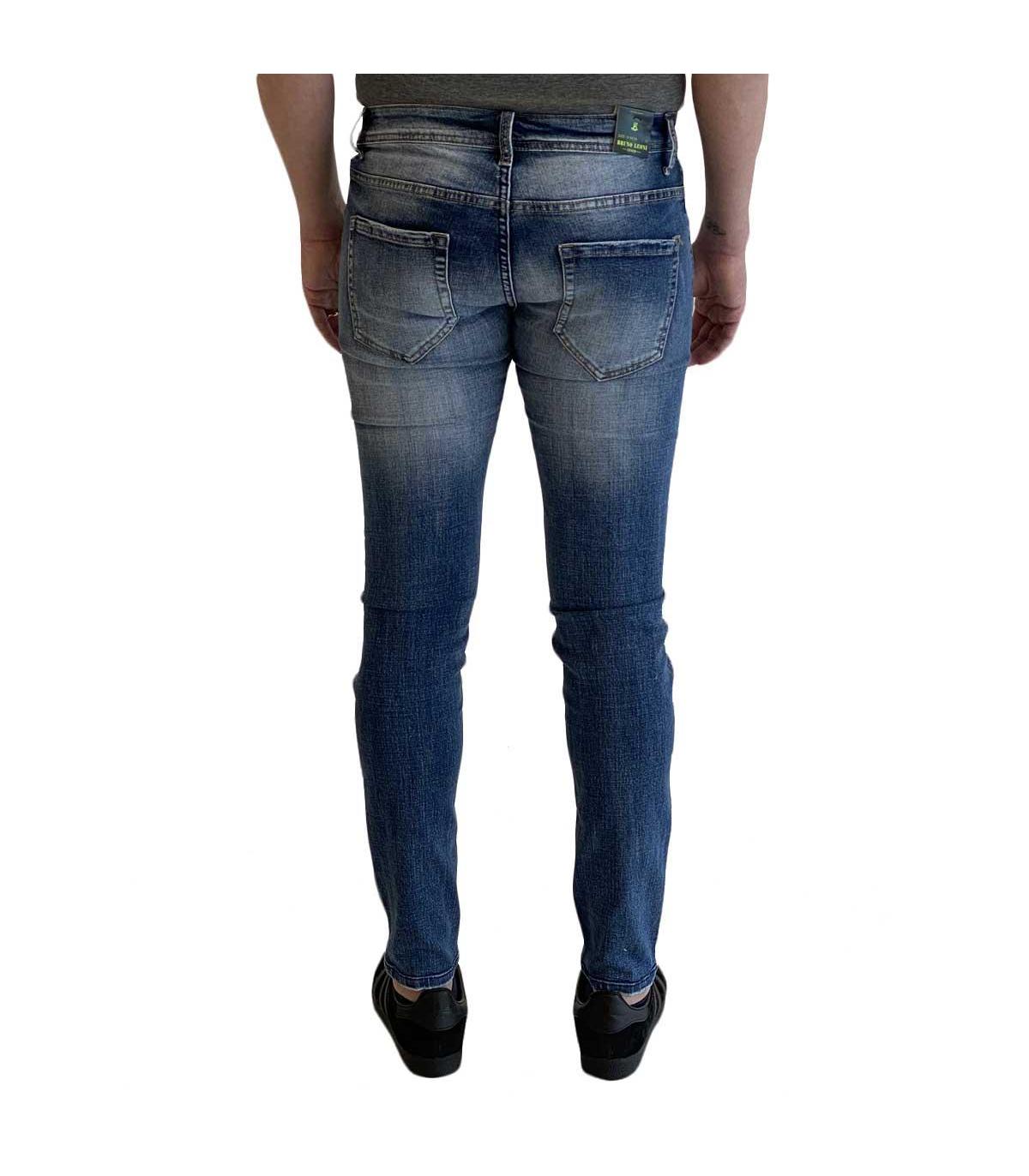 Jeans 5 tasche slim fit con toppe sulle gambe da uomo primaverile rif. JK945K