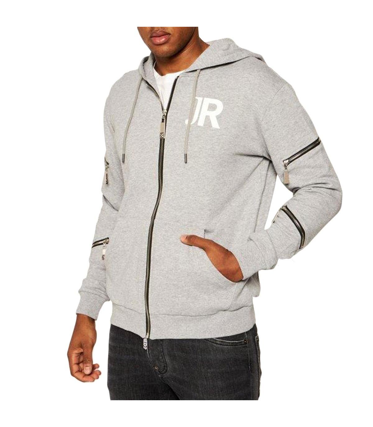 Felpa John Richmond Hermia con zip e cappuccio da uomo rif. UMA19037FE