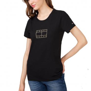 T-shirt Tommy Jeans Metallic Outline Flag da donna rif. DW0DW08473