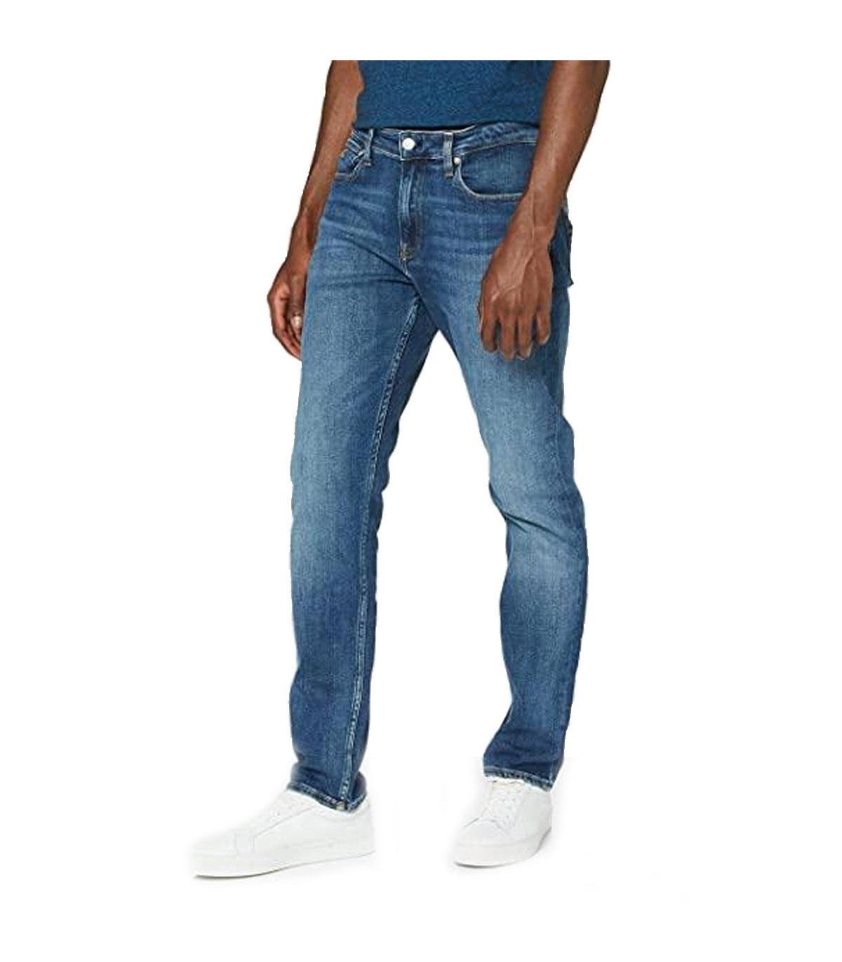 Jeans Calvin Klein Jeans slim taper in denim blu scuro da uomo rif.  J30J315461