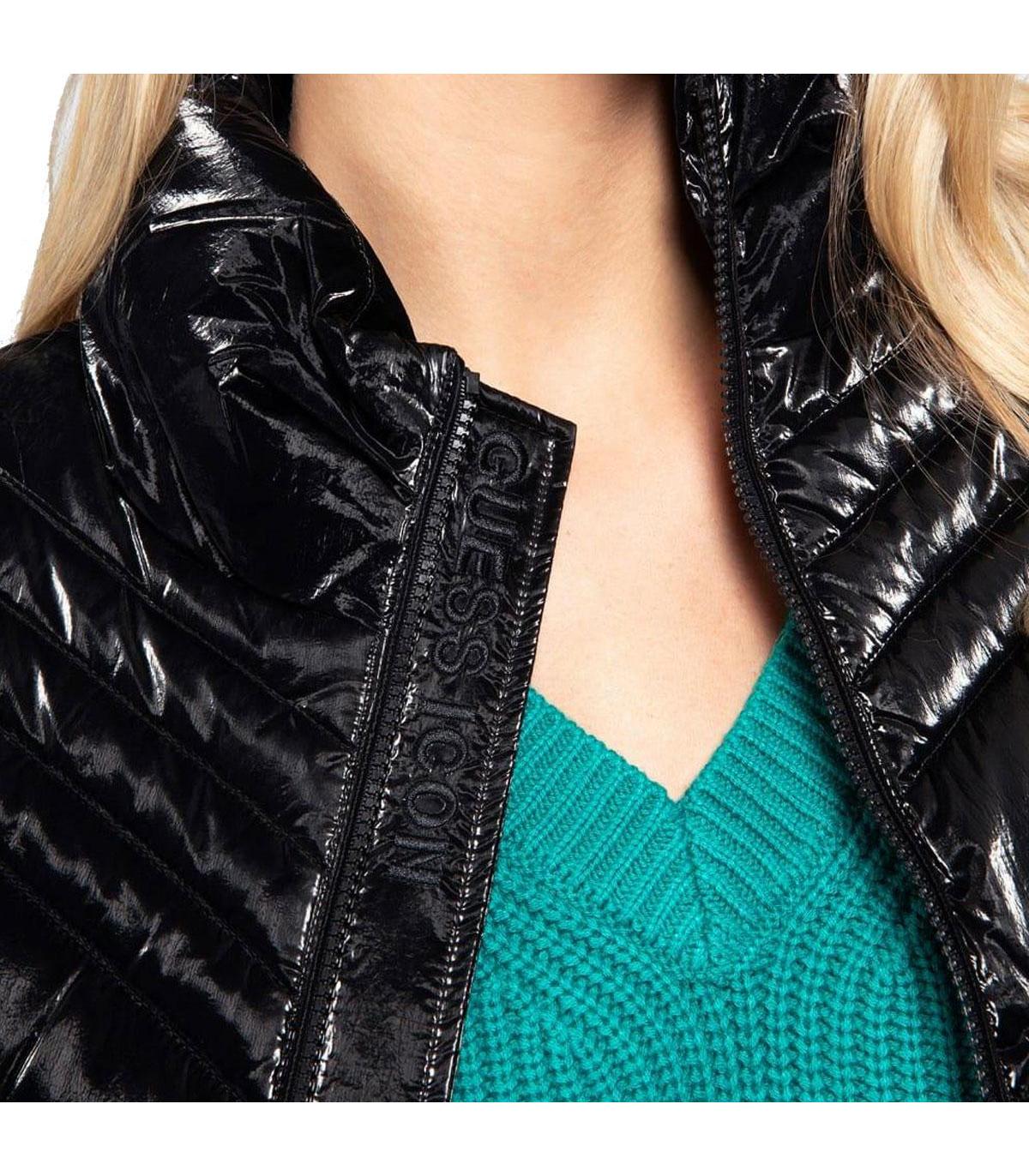 Koroshi Giacca Parka Imbottita Donna Verde – Collo Alto, Chiusura Con Cerniera E Patta – Corto E Caldo – 100% Poliestere