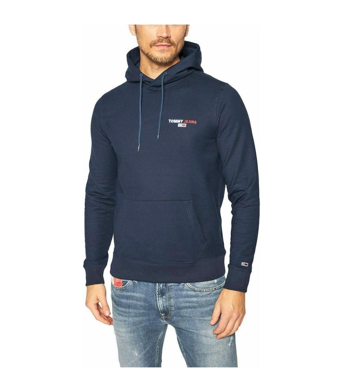 Felpa Tommy Jeans in cotone biologico con cappuccio da uomo rif. DM0DM08730