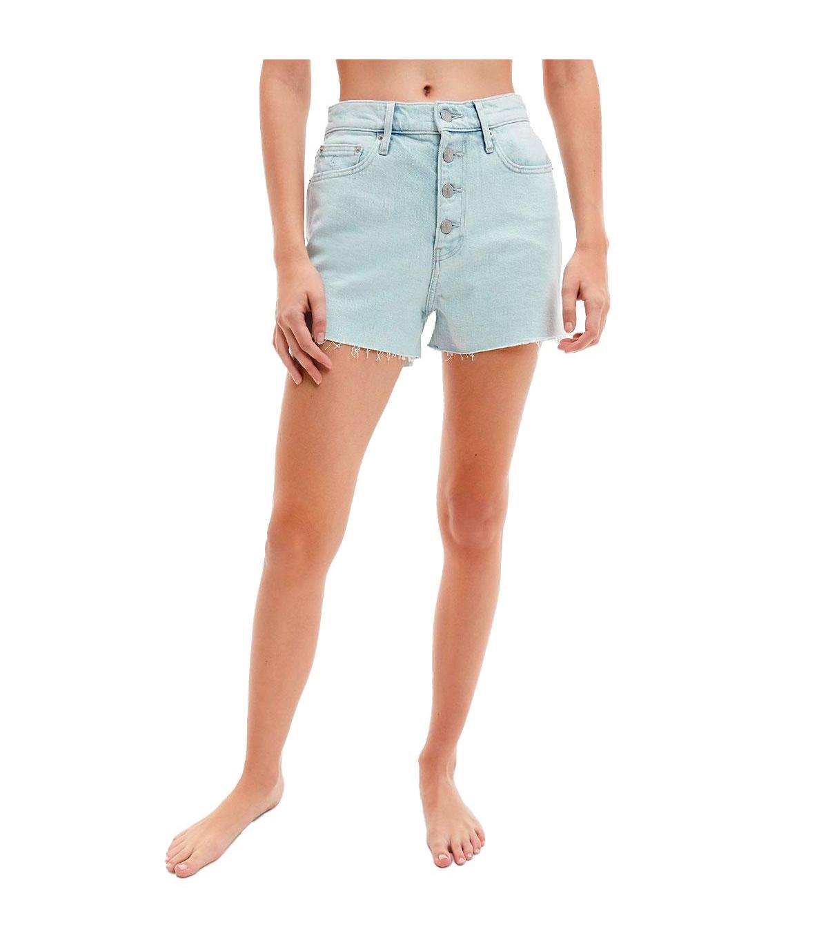 Pantaloncini Shorts Calvin Klein Jeans in denim a vita alta da donna rif.  J20J215898