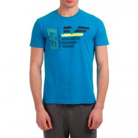 T-shirt Emporio Armani EA7 in cotone con aquila e logo da uomo rif. 3KPT22 PJ6EZ
