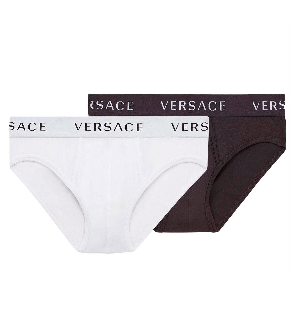 Set da tre slip con bordo Greca - Versace Uomo | Shop Online Italia