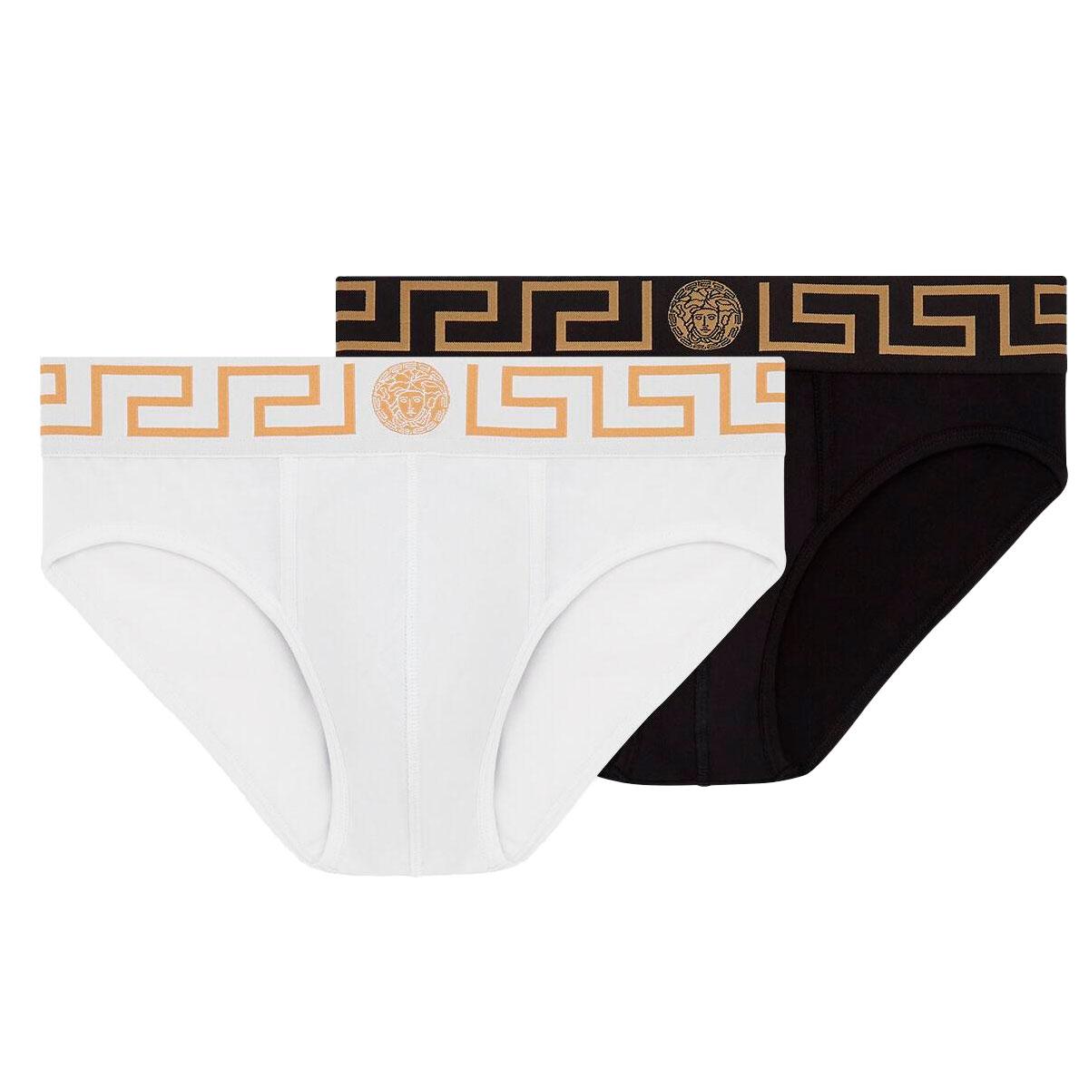 Slip Versace con bordo Greca in confezione da due da uomo rif. AU10180 A232741