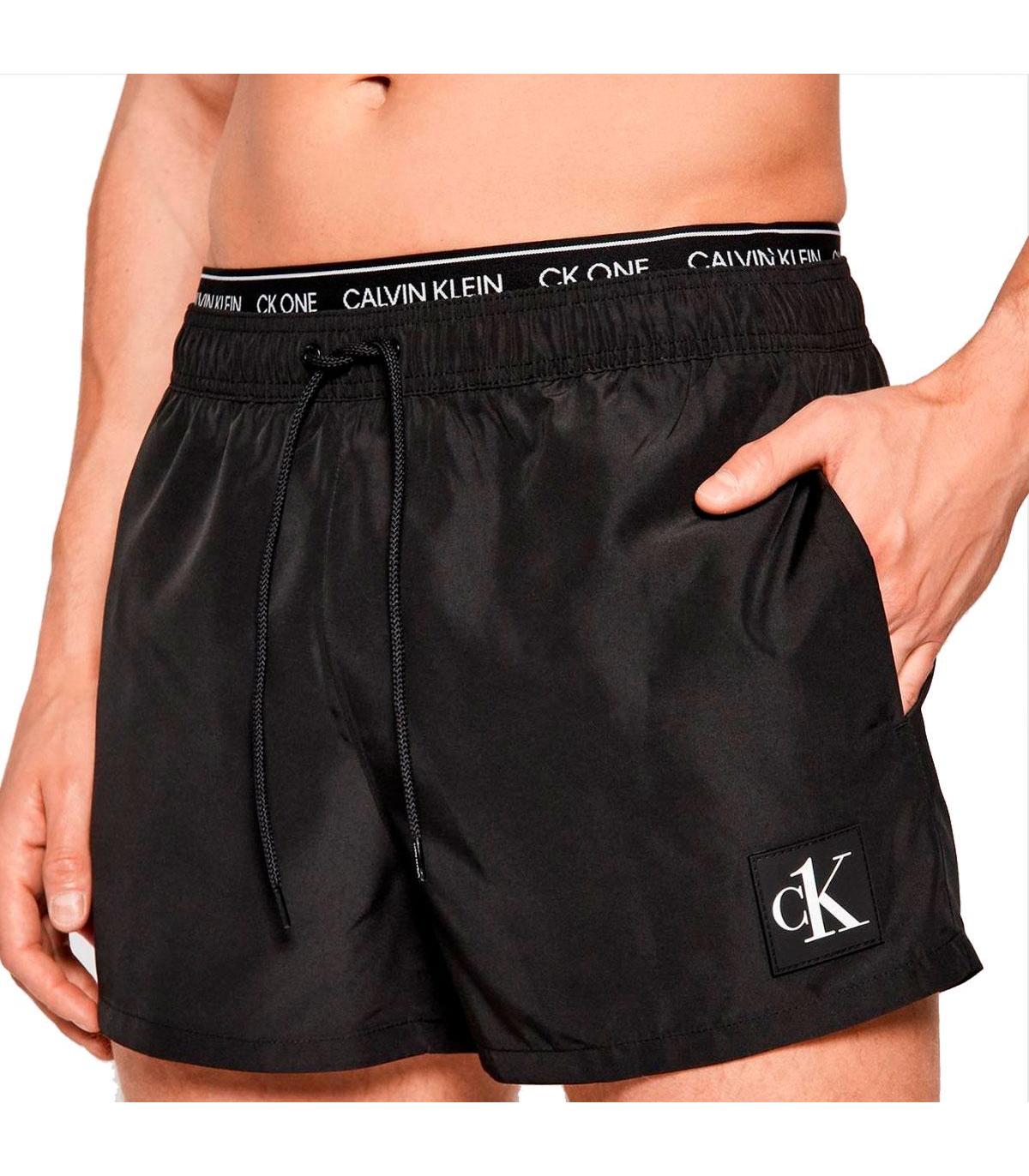 Costume Calvin Klein Swimwear con fascia in vita doppia da uomo rif.  KM0KM00568