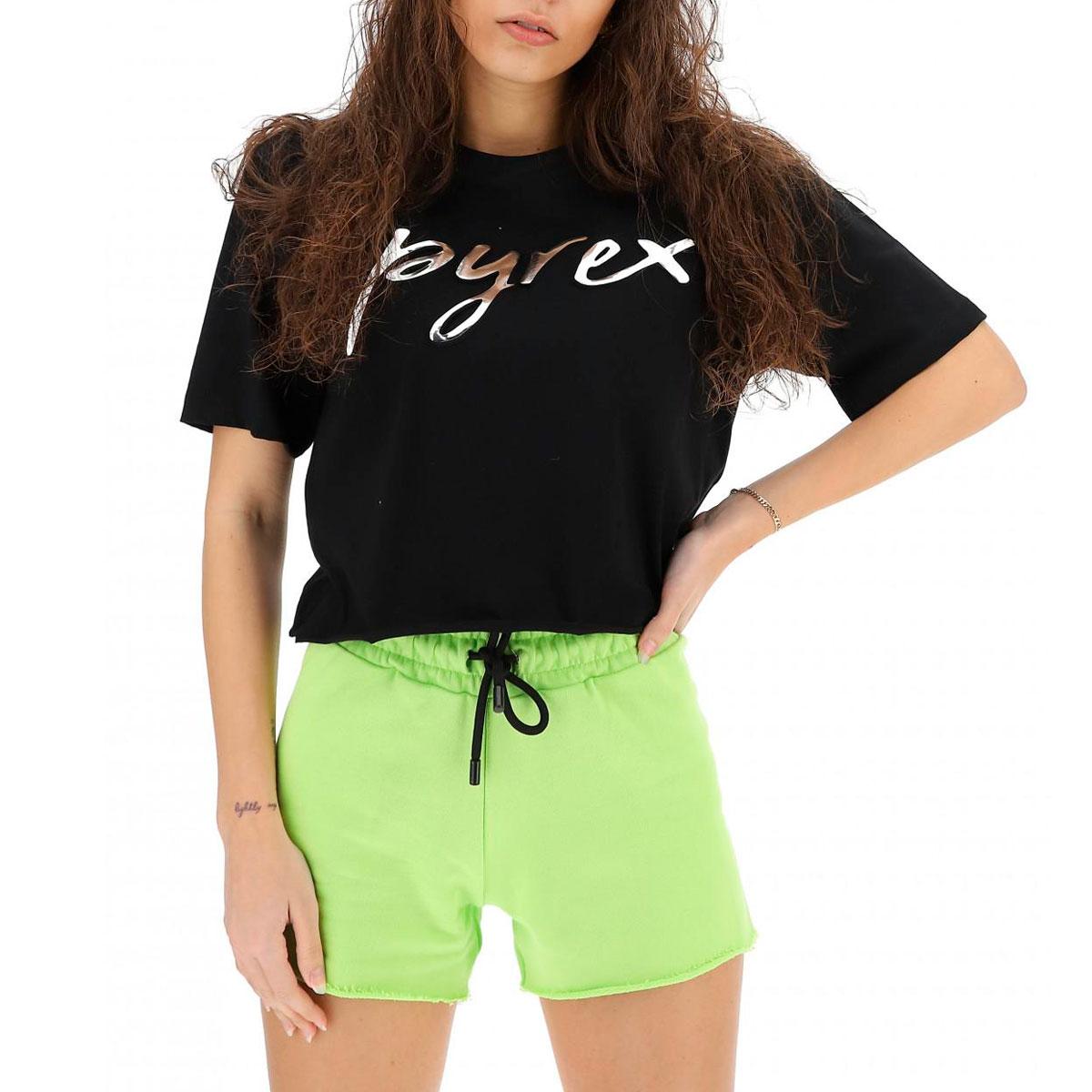 T-shirt  corta con stampa in rilievo da donna rif. 21EPB42064