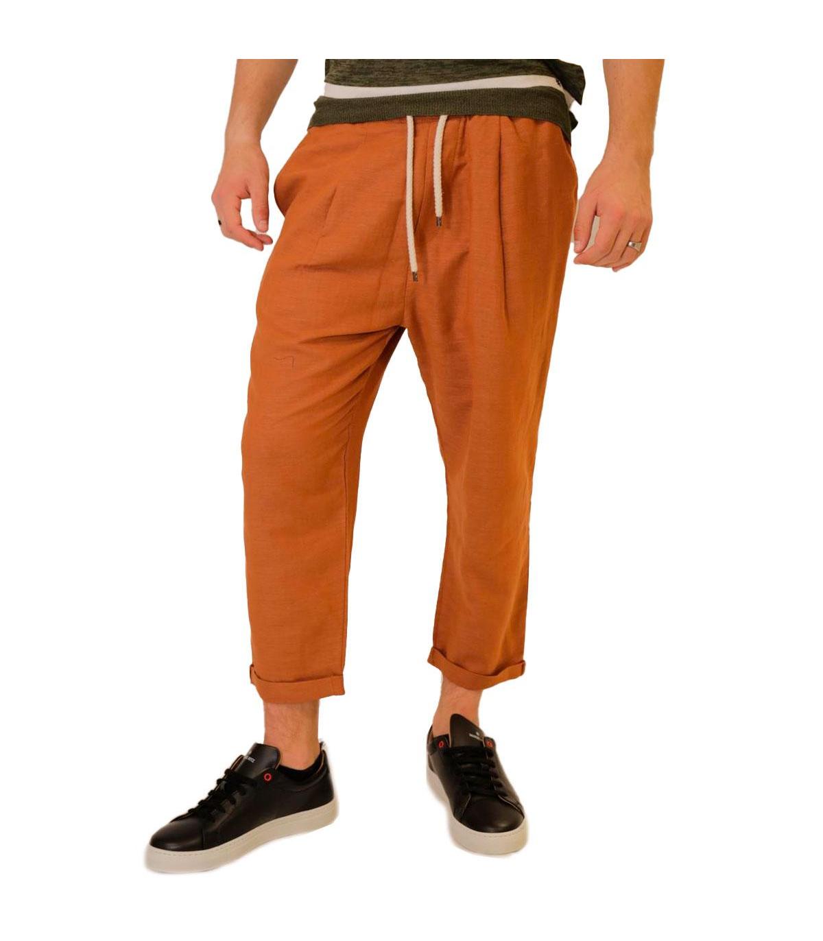 Pantaloni Over-d con lacci in vita in misto lino da uomo rif. OM662PN