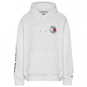 Felpa Tommy Jeans oversize con cappuccio e logo Peace da donna rif. DW0DW11466