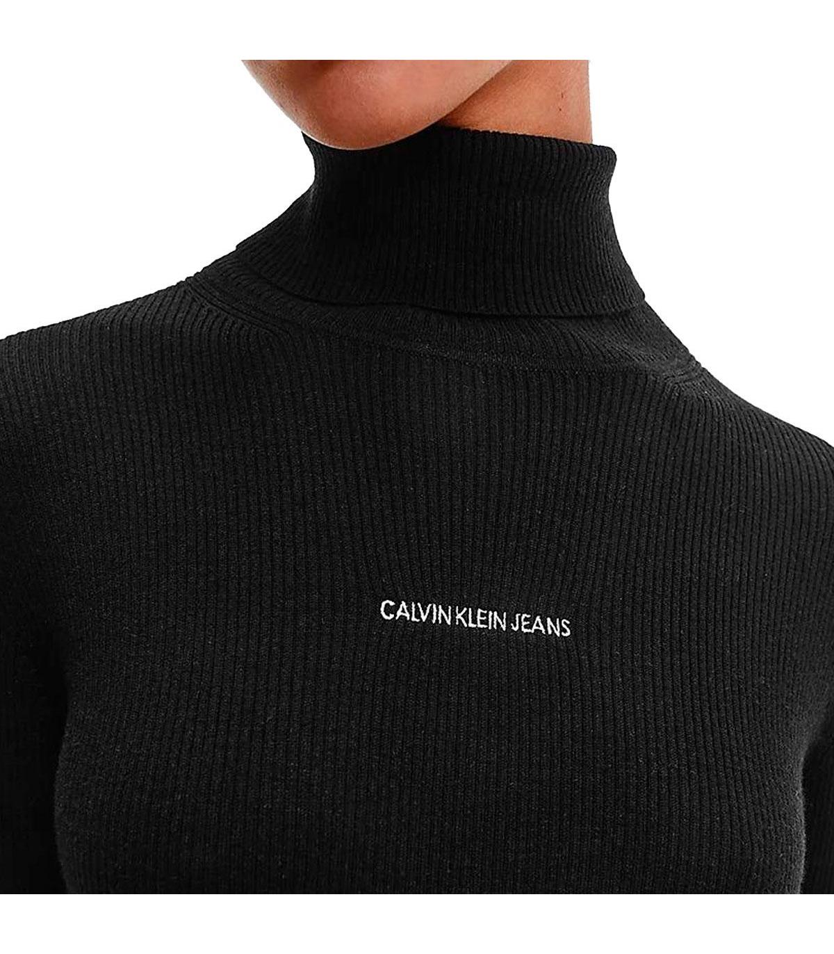 Abito maglione Calvin Klein Jeans slim a collo alto da donna rif. J20J216752