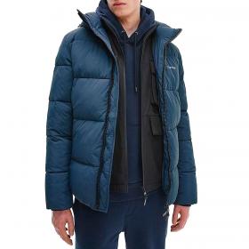 Piumino giubbotto Calvin Klein con cappuccio in nylon arricciato da uomo rif. K10K107485