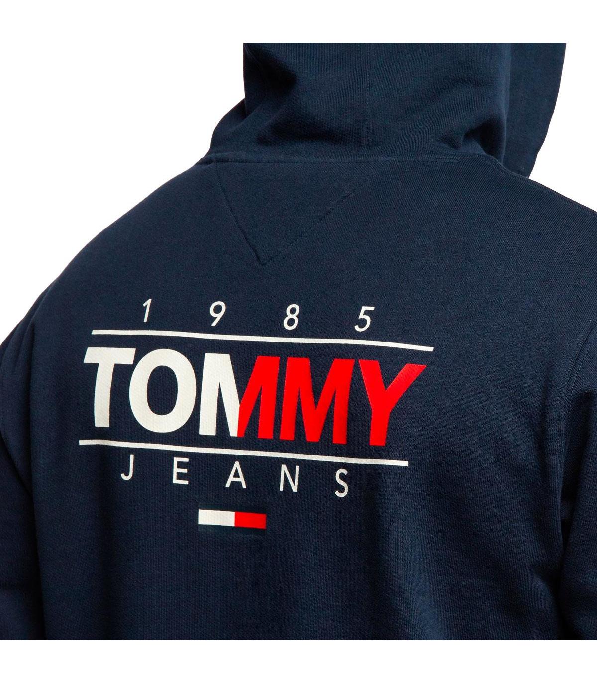 Felpa Tommy Jeans con cappuccio e zip e stampa posteriore da uomo rif.  DM0DM11629
