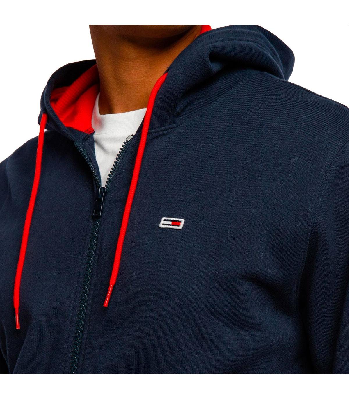 Felpa Tommy Jeans con cappuccio e zip e stampa posteriore da uomo rif.  DM0DM11629