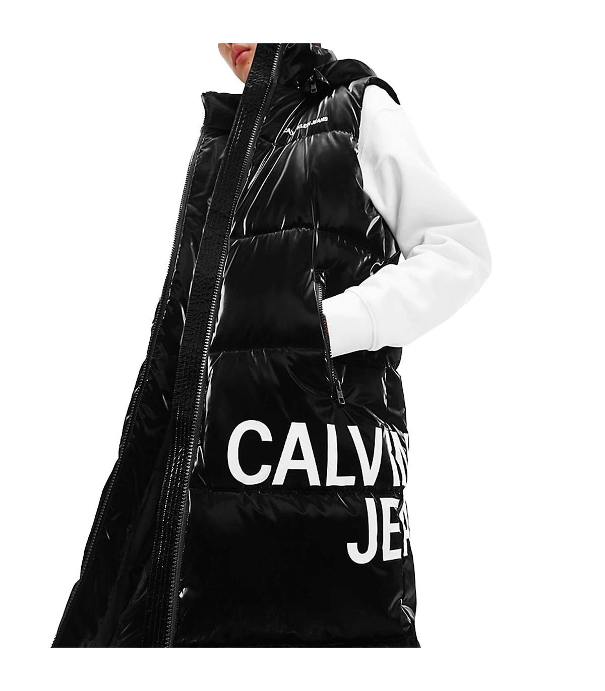 Gilet Calvin Klein imbottito lungo con cappuccio da donna rif. J20J217282