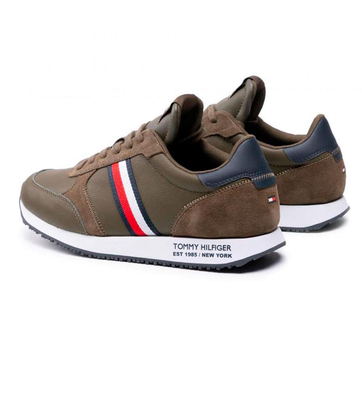 Scarpe Sneakers Tommy Hilfiger in pelle con nastro iconico da uomo rif.  FM0FM03736