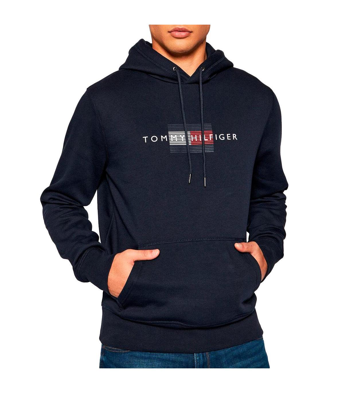Felpa Tommy Hilfiger in cotone biologico con cappuccio da uomo rif.  MW0MW20952
