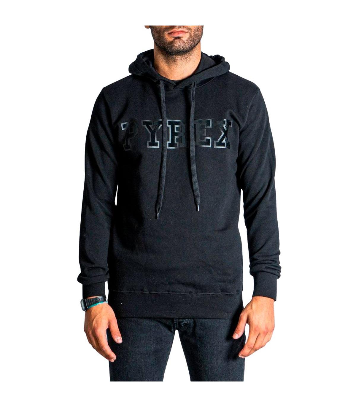 Felpa Pyrex con cappuccio e stampa logo in velluto da uomo rif. 21IPB42704