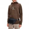 Felpa Calvin Klein Jeans con cappuccio e monogramma in cotone biologico da uomo rif. J30J318798