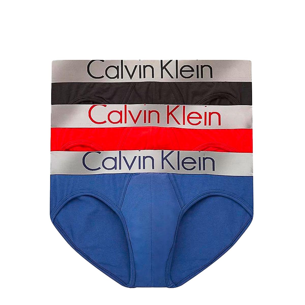 Slip Calvin Klein Underwear Steel Cotton in confezione da 3 da uomo rif.  000NB2452A-W2G
