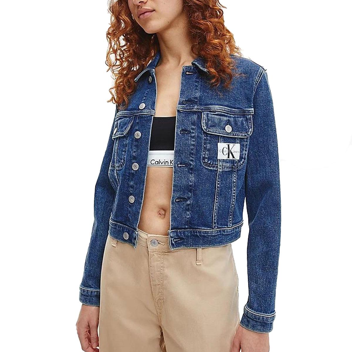 Giubbotto Giacca Calvin Klein Jeans corta in denim da donna rif. J20J218485