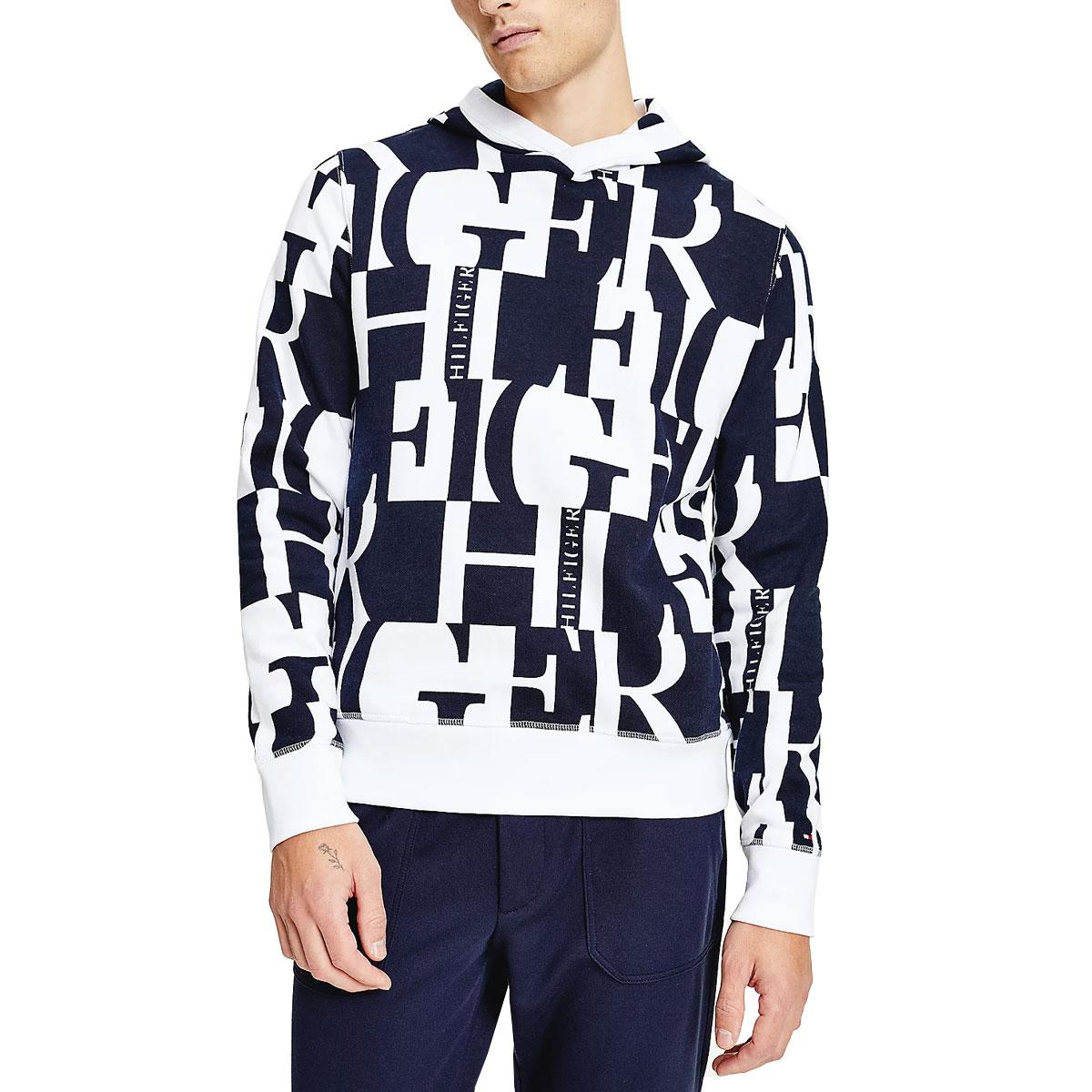 Felpa Tommy Hilfiger Motivo All Over con Cappuccio da uomo rif. MW0MW22151