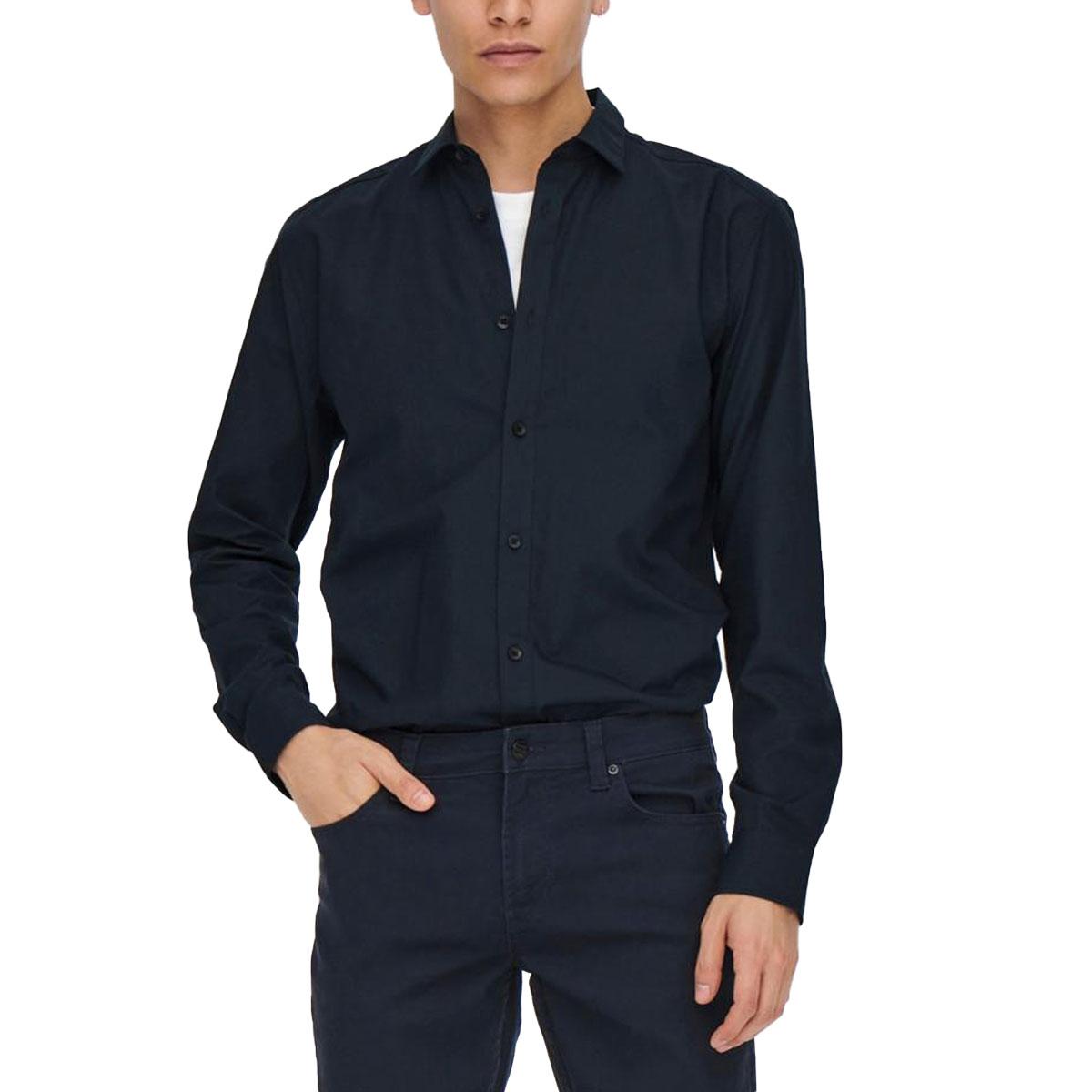 Camicia Only Sons slim fit in popeline da uomo rif. 22015472