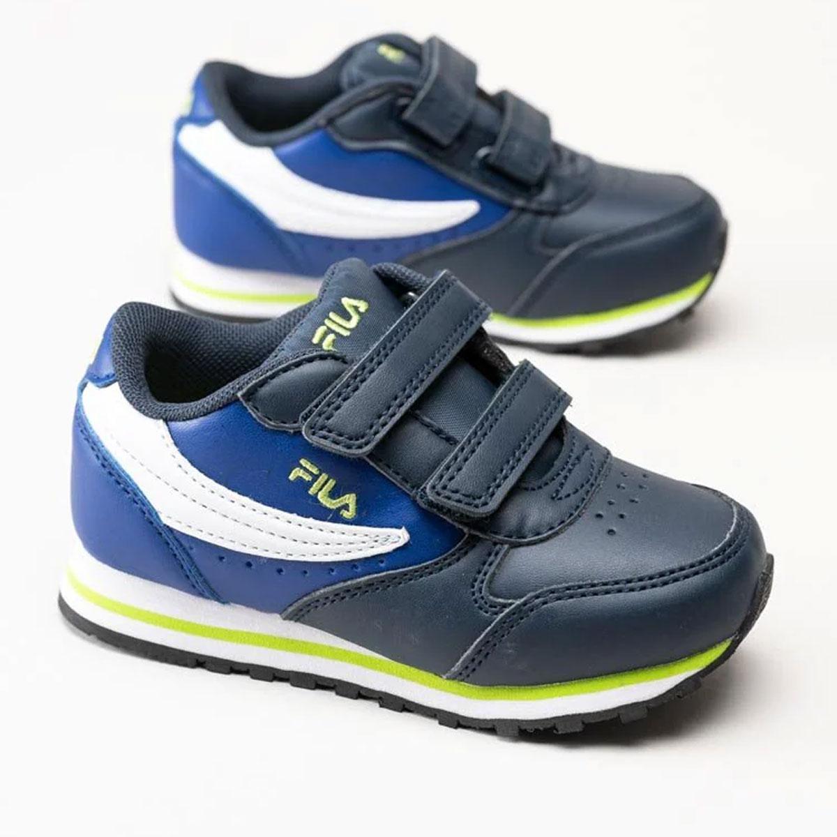 Scarpe Sneakers Fila Orbit Velcro Infants in ecopelle da bimbo a