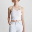 Canotta top Calvin Klein Jeans corto elasticizzato in seersucker da donna rif. J20J221011