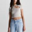 t-shirt top Calvin Klein Jeans Cut-Out In Cotone Biologico da donna rif. J20J221129