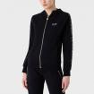 Felpa Emporio Armani EA7 con cappuccio Shiny in cotone stretch da donna rif. 3RTM21 TJCQZ