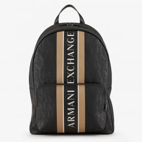 Zaino Armani Exchange con lettering all-over e banda bicolore logata rif. 952394 CC831