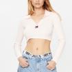 Maglione Tommy Jeans Pullover Crop A Coste Con Distintivo da donna rif. DW0DW14950