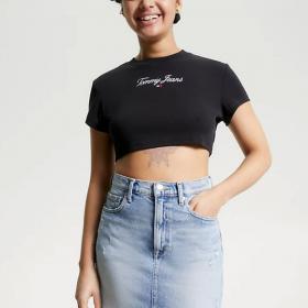 T-shirt Tommy Jeans Essential Ultra Crop da donna rif. DW0DW16156