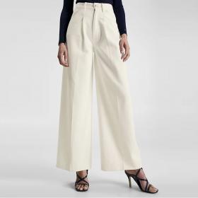 Pantaloni Tommy Hilfiger Larghi A Vita Alta In Denim da donna rif. WW0WW38896