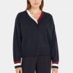 Maglione Tommy Hilfiger Pullover Global Stripe Con Scollatura A V da donna rif. WW0WW39006