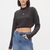 Maglione Tommy Jeans Pullover Crop Tinto In Capo Con Distintivo da donna rif. DW0DW16519