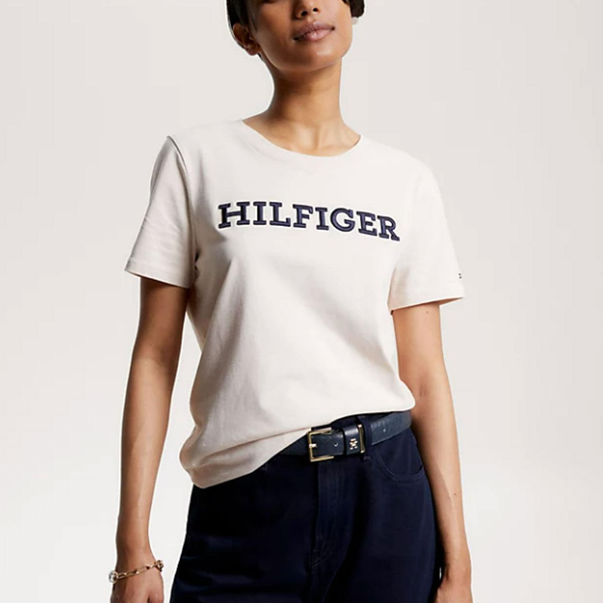 T-shirt Tommy Hilfiger Monotype da Con donna Ricamo rif. WW0WW40057