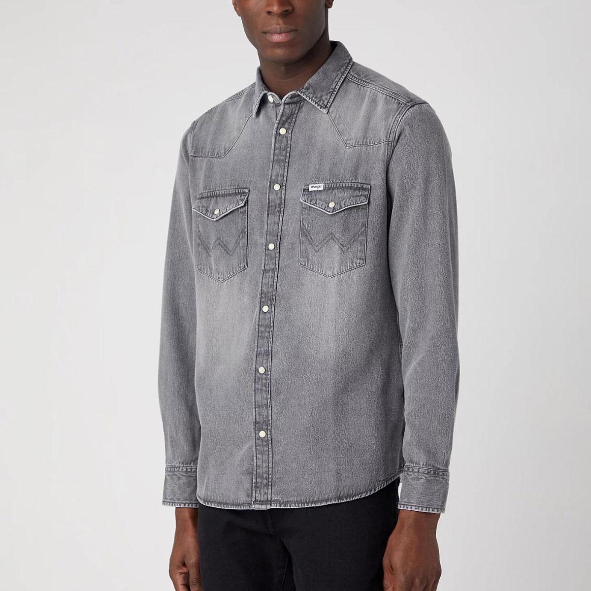 Camicia jeans shop uomo wrangler